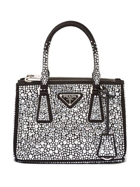 prada bedazzled bag|Prada crystal embellished bag.